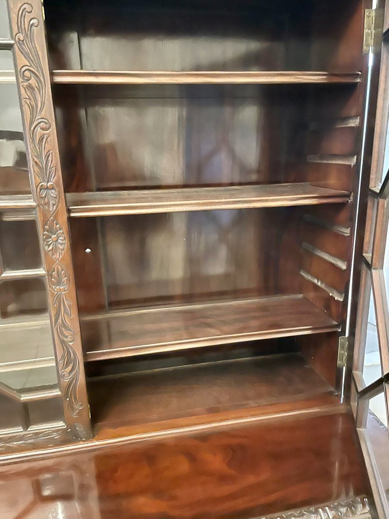 Antique Victorian Quality Carved Mahogany Display Cabinet by James Winter & Sons, London - Image 6